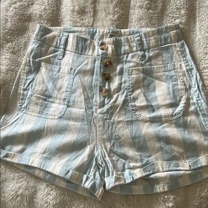 Striped Blue and White Women's Shorts